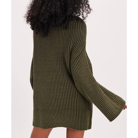 Free People New Charlotte Tunic Sweater Boat Neck Chive Combo Green Size Small - Picture 2 of 16